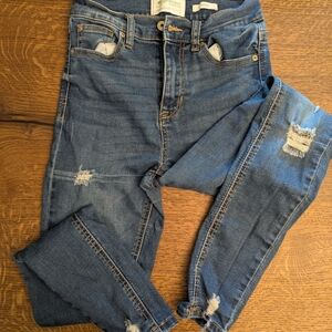 Blue Distressed Women Jeans
